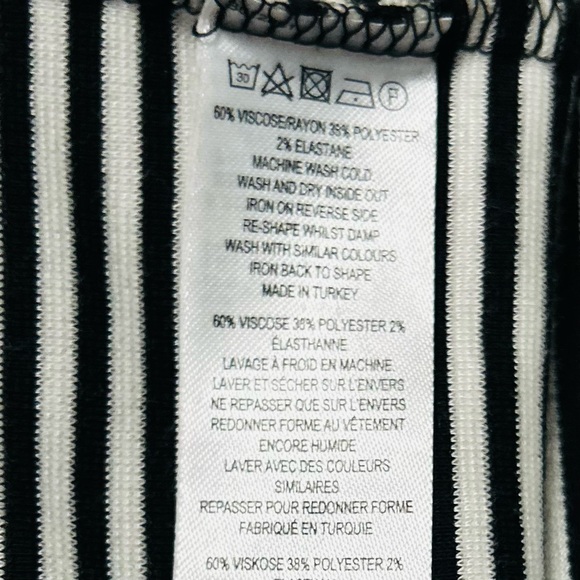 French Connection Black & White Stripped Dress Size:4 - Picture 5 of 5